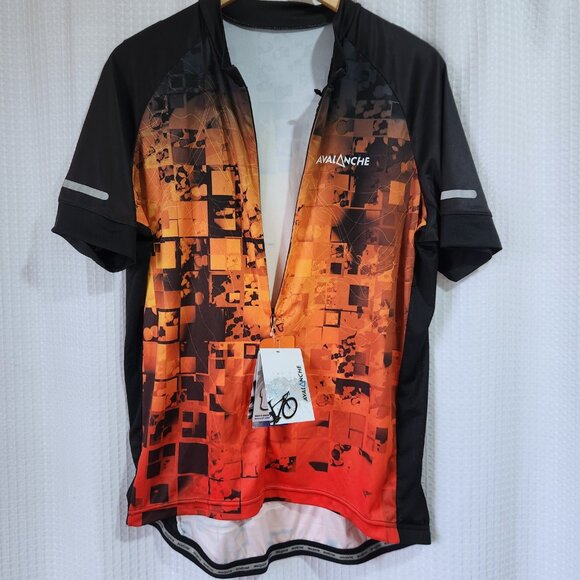 Avalanche Cycling Top Size XXL Black & Orange Breathable Reflective 1/2 Zip NWT - Picture 10 of 11